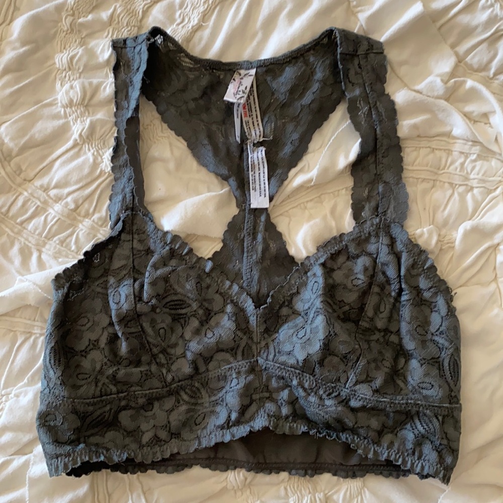 Free People Movement gray lace bralette small